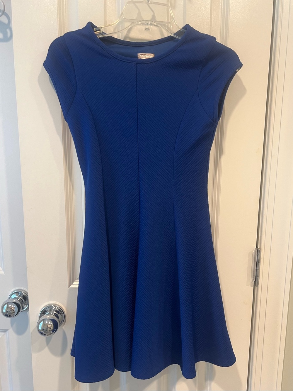 Sally Miller Couture Girls Blue Cap Sleeve Party Dress Size XL (14/16) Worn 1x